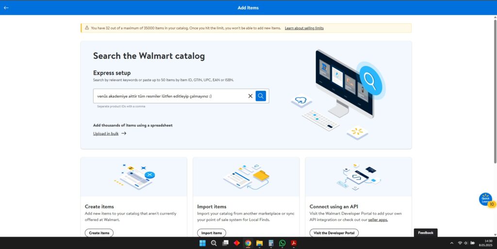 walmart ürün listeleme
